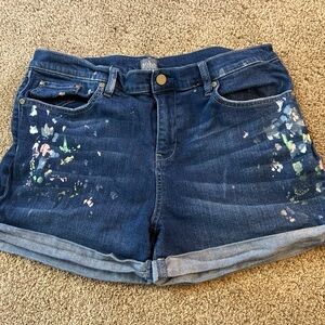 New York & Company SoHo Denim Paint Splatter Shorts